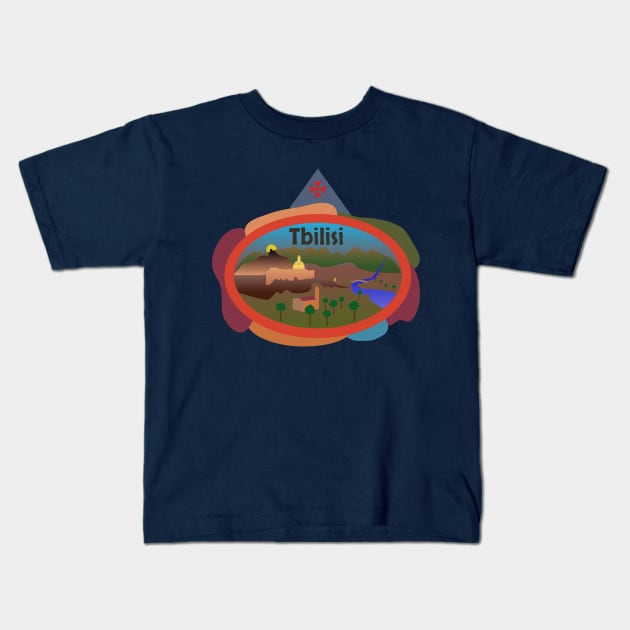 Tbilisi, Georgia.  Elegant Modern Design Kids T-Shirt by Davey's Designs